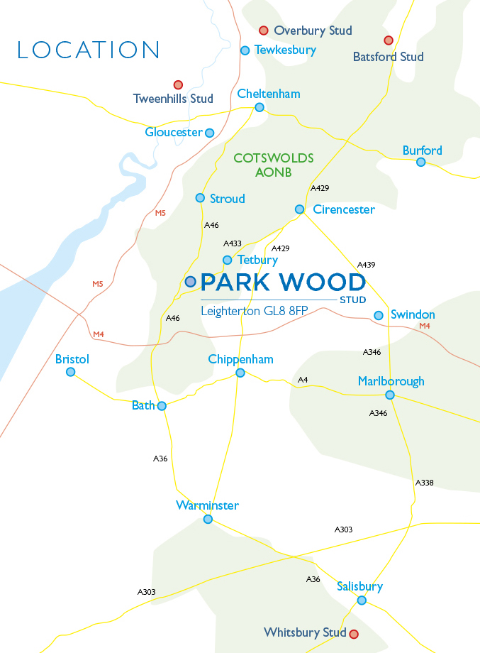 park wood stud location map